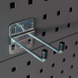 Set 5 ganci in acciaio per pannello forato